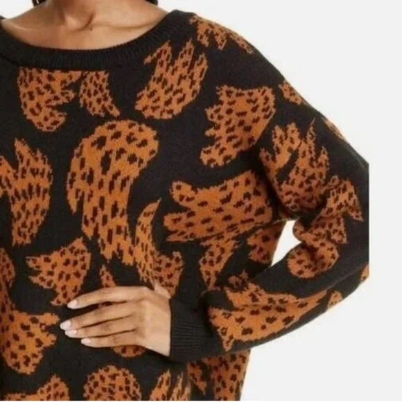 FARM RIO Women's Black and Rust Sweater Size X-Large - Picture 4 of 12